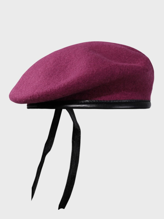 MFH Beret wojskowy wełniany tłoczony Commando bordowy 55