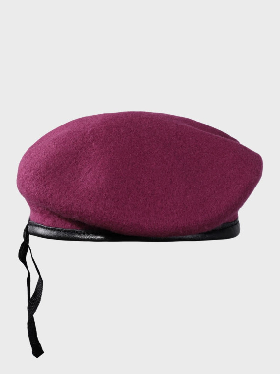 MFH Beret wojskowy wełniany tłoczony Commando bordowy 55