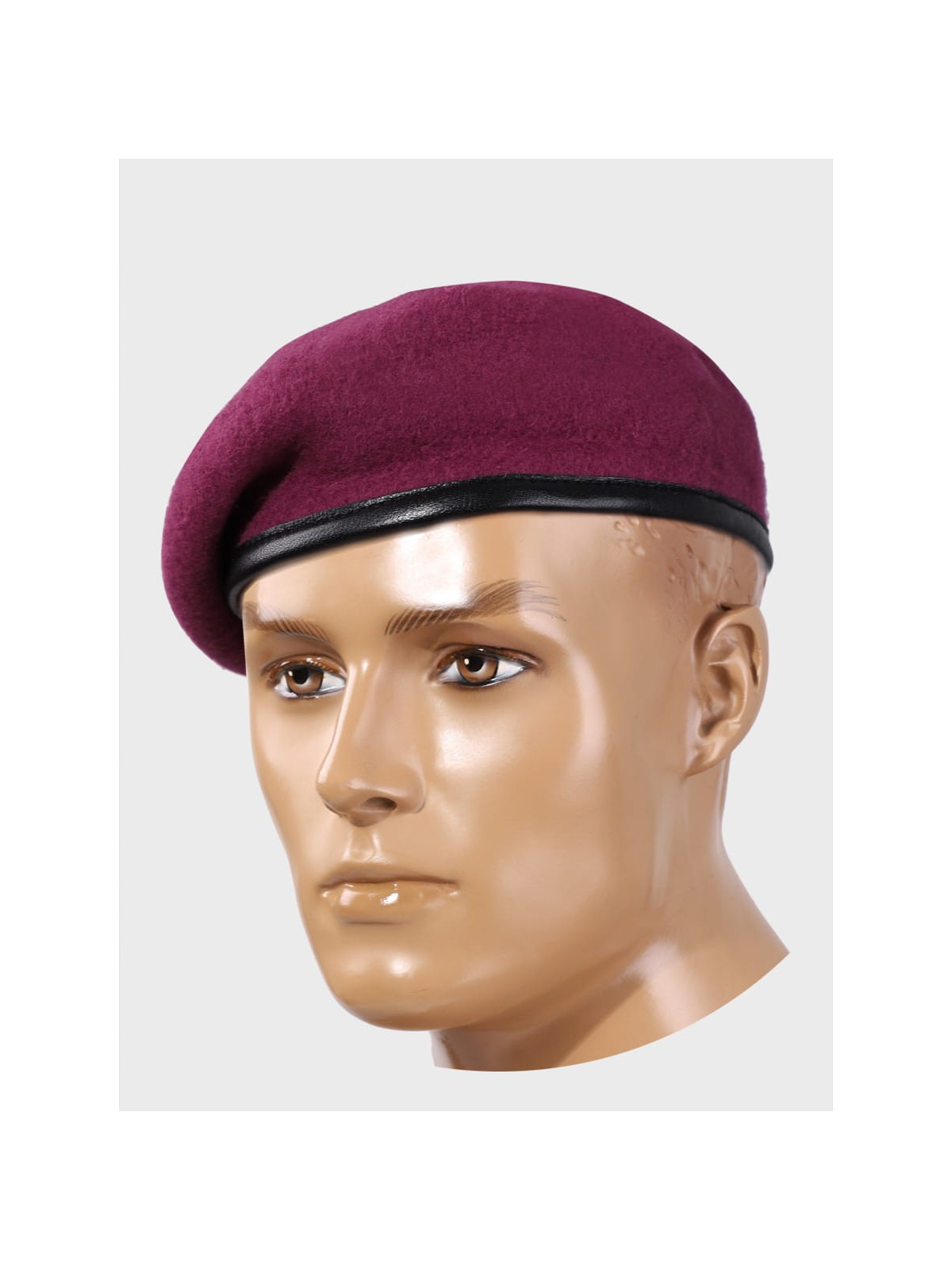 MFH Beret wojskowy wełniany tłoczony Commando bordowy 55