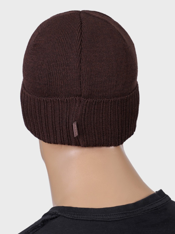 AGBO CZAPKA ZIMOWA Z WEŁNY MERYNOSA Merino HOGAN BRĄZOWA