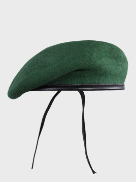 MFH Beret wojskowy wełniany tłoczony Commando zielony 55