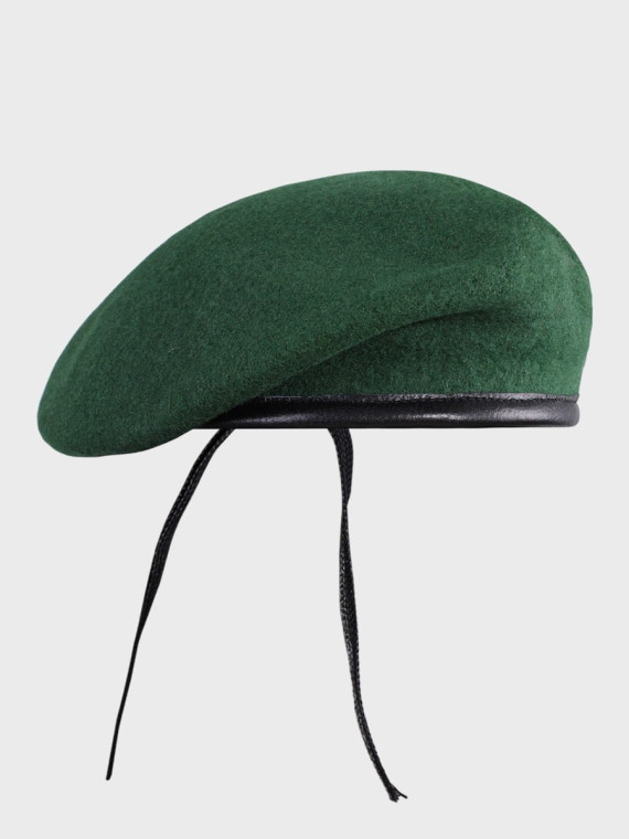 MFH Beret wojskowy wełniany tłoczony Commando zielony 55