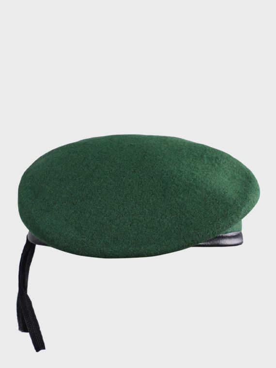 MFH Beret wojskowy wełniany tłoczony Commando zielony 55