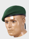 MFH Beret wojskowy wełniany tłoczony Commando zielony 55