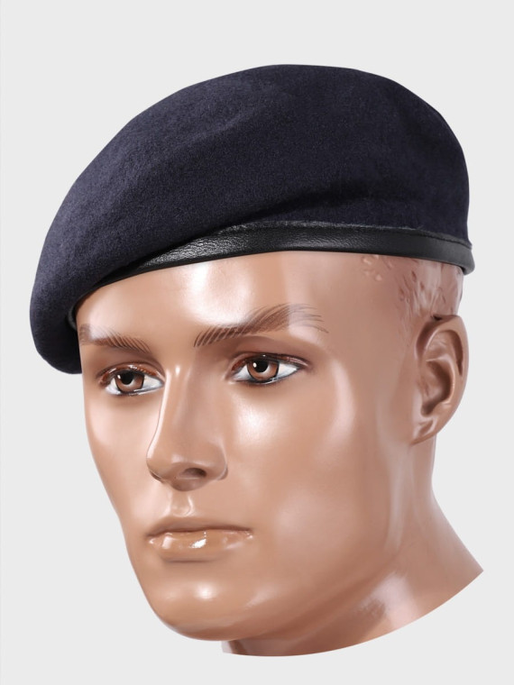 MFH Beret wojskowy wełniany tłoczony Commando granatowy 55