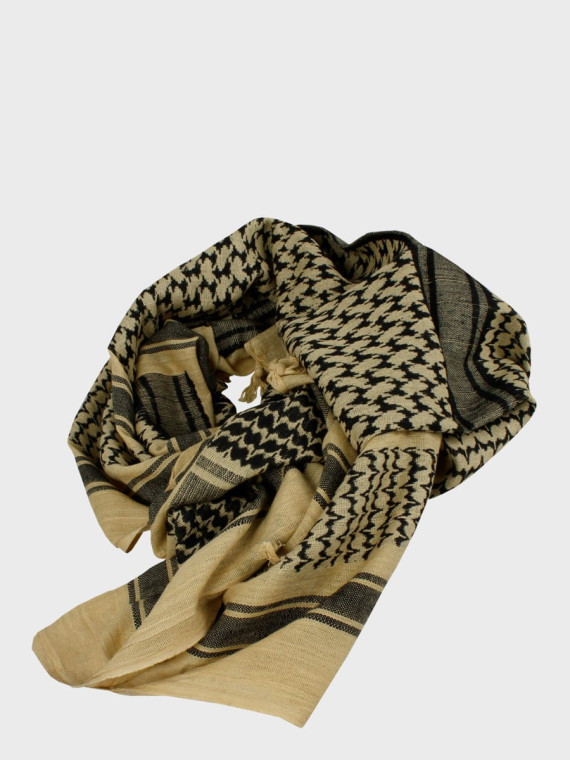 MFH Chusta Scarf Shemagh 110X110 cm Czarno/Piaskowa