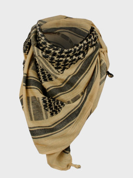 MFH Chusta Scarf Shemagh 110X110 cm Czarno/Piaskowa