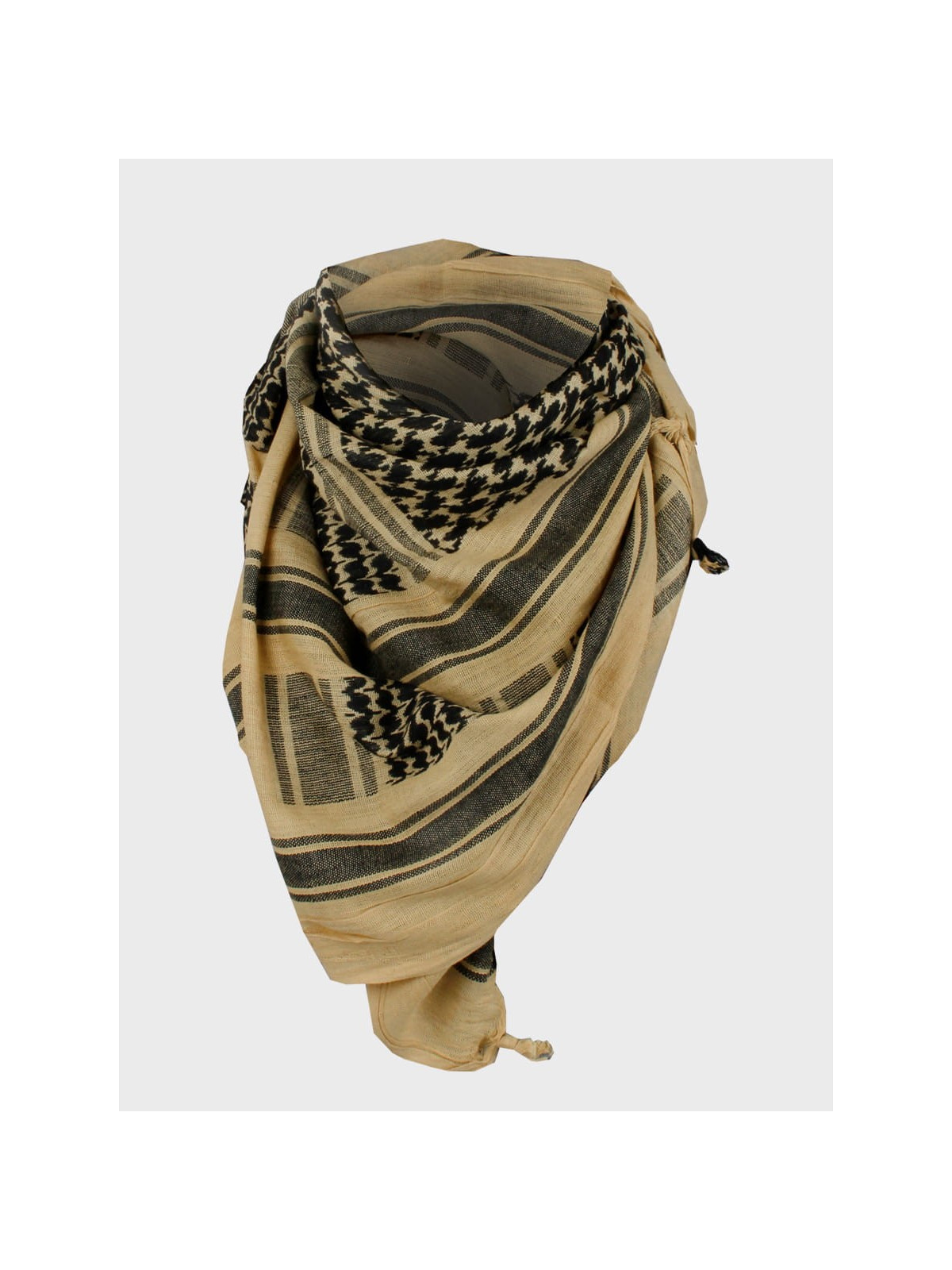 MFH Chusta Scarf Shemagh 110X110 cm Czarno/Piaskowa