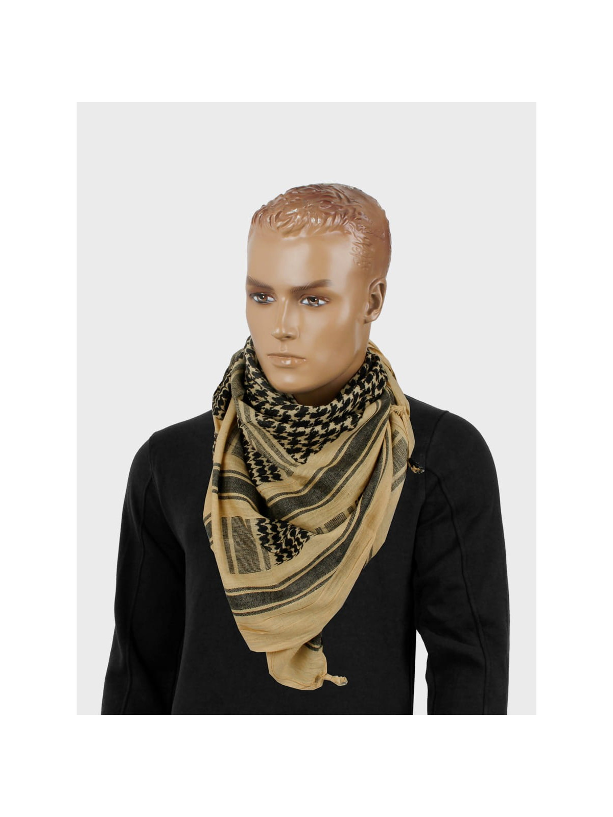 MFH Chusta Scarf Shemagh 110X110 cm Czarno/Piaskowa