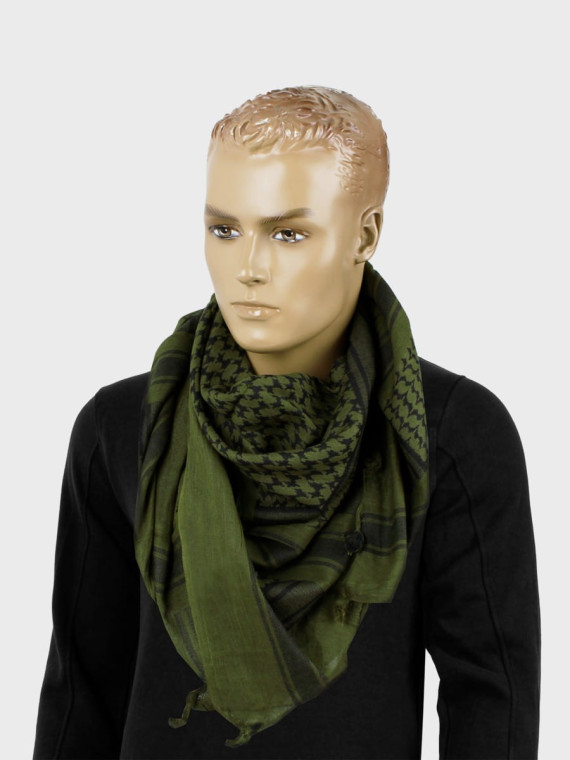 MFH Chusta Scarf Shemagh 110X110 cm Czarno/Zielona