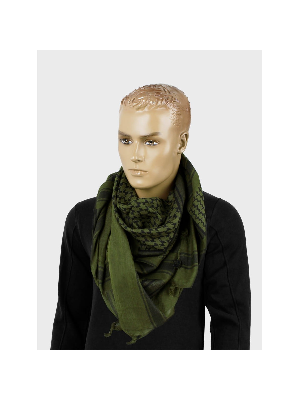 MFH Chusta Scarf Shemagh 110X110 cm Czarno/Zielona
