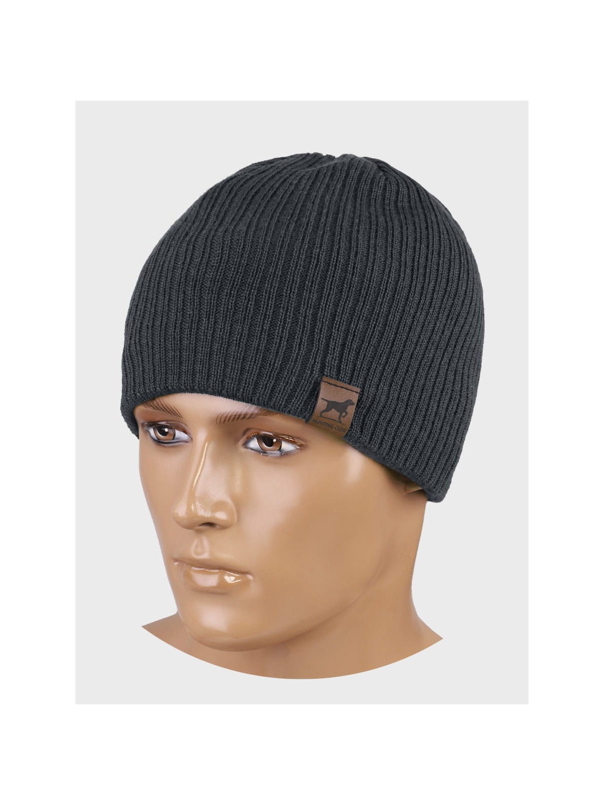 AGBO CZAPKA ZIMOWA MĘSKA DAMSKA wełna MERINO ciemnoszara