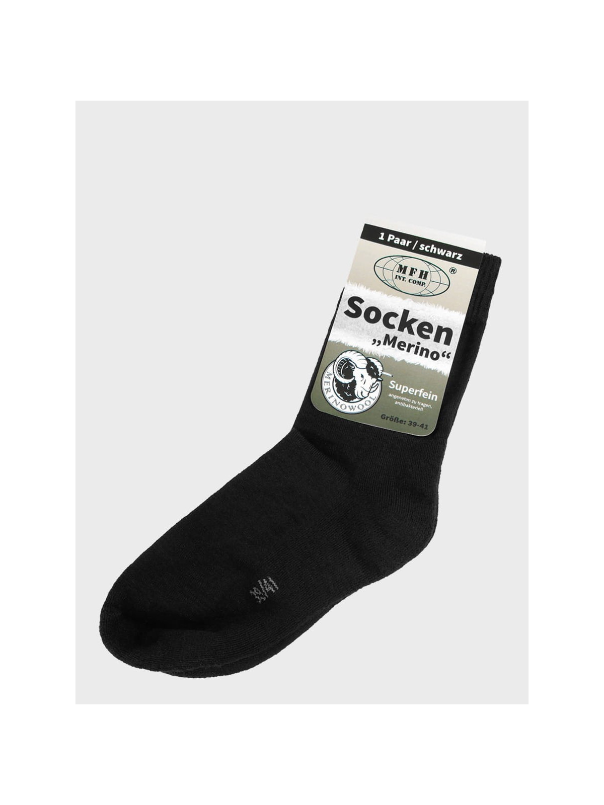 MFH SKARPETY TREKKINGOWE WEŁNA MERINO CZARNE 45-47