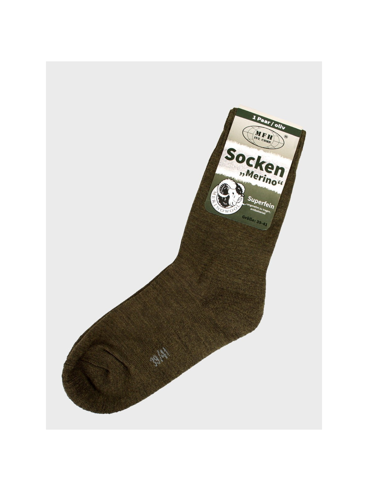 MFH SKARPETY TREKKINGOWE WEŁNA MERINO OLIWKOWE 45-47
