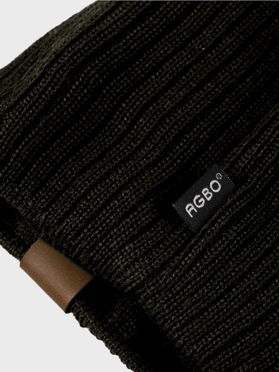 AGBO CZAPKA ZIMOWA MĘSKA DAMSKA wełna MERINO khaki