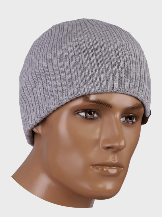 AGBO CZAPKA ZIMOWA MĘSKA DAMSKA wełna MERINO jasnoszara