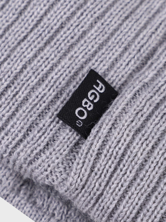 AGBO CZAPKA ZIMOWA MĘSKA DAMSKA wełna MERINO jasnoszara
