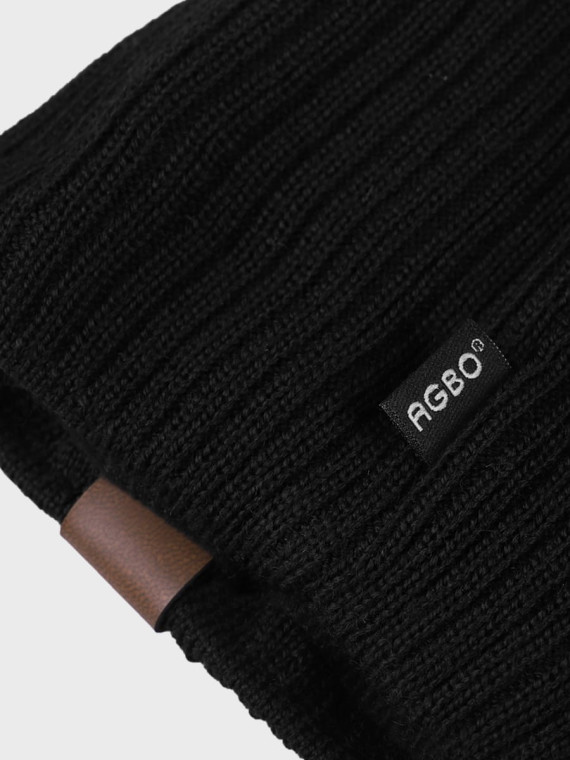 AGBO CZAPKA ZIMOWA MĘSKA DAMSKA wełna MERINO czarna