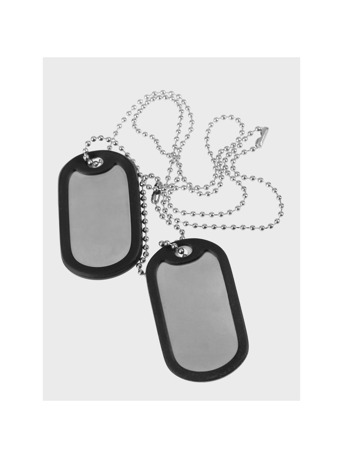 MIL-TEC Nieśmiertelnik German Dog Tag replika niemieckiej armii Bundeswehr stalowy z gumkami