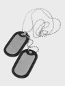 MIL-TEC Nieśmiertelnik German Dog Tag replika niemieckiej armii Bundeswehr stalowy z gumkami
