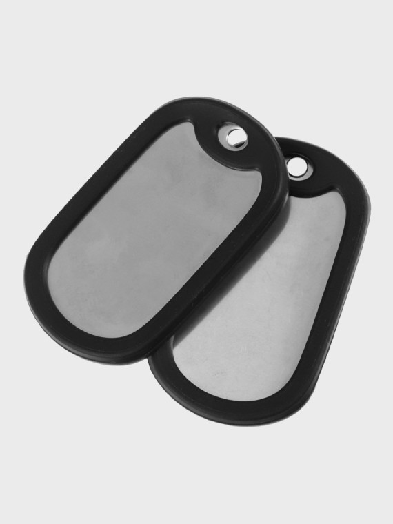 MIL-TEC Nieśmiertelnik German Dog Tag replika niemieckiej armii Bundeswehr stalowy z gumkami