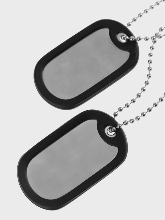 MIL-TEC Nieśmiertelnik German Dog Tag replika niemieckiej armii Bundeswehr stalowy z gumkami