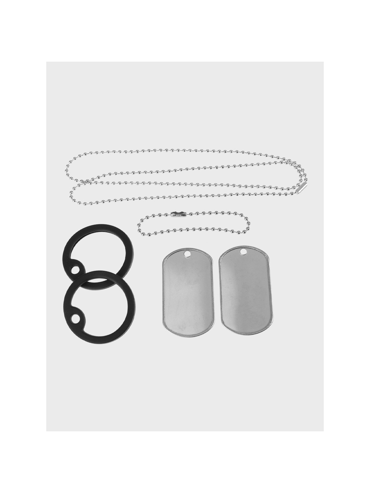 MIL-TEC Nieśmiertelnik German Dog Tag replika niemieckiej armii Bundeswehr stalowy z gumkami
