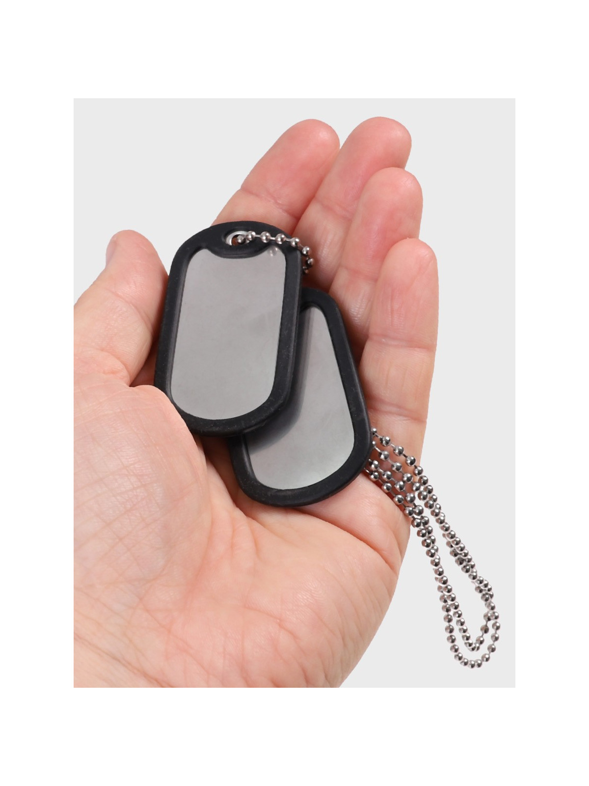 MIL-TEC Nieśmiertelnik German Dog Tag replika niemieckiej armii Bundeswehr stalowy z gumkami