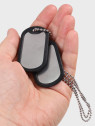 MIL-TEC Nieśmiertelnik German Dog Tag replika niemieckiej armii Bundeswehr stalowy z gumkami