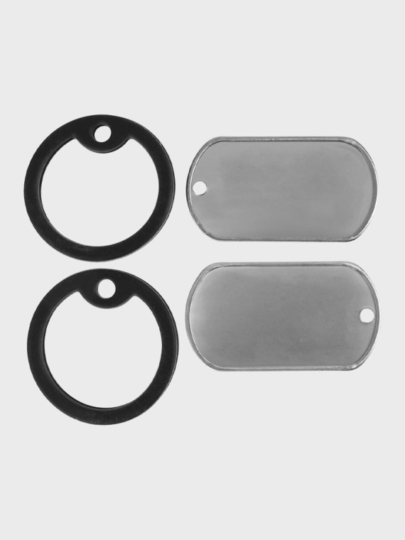 MIL-TEC Nieśmiertelnik German Dog Tag replika niemieckiej armii Bundeswehr stalowy z gumkami
