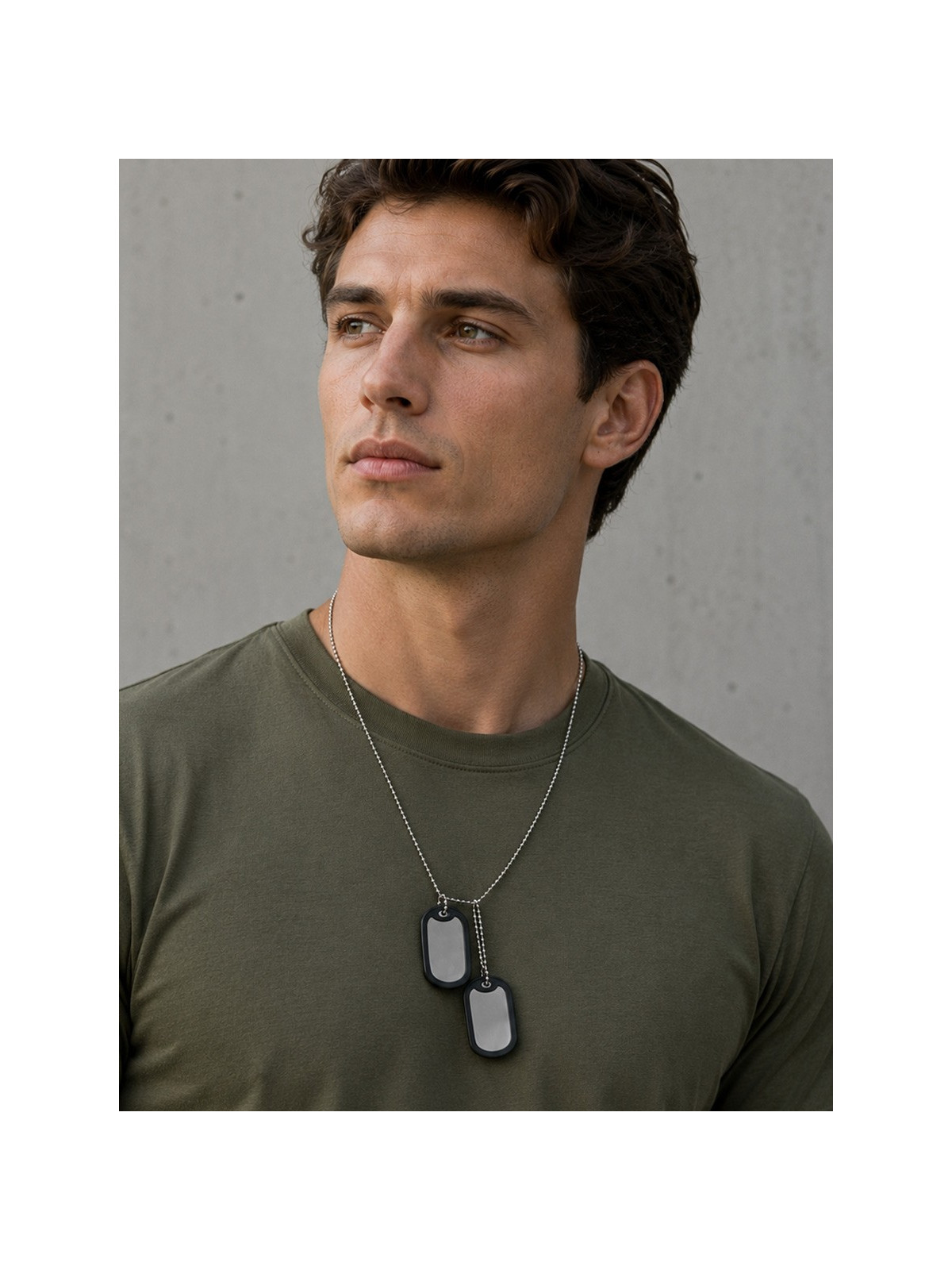 MIL-TEC Nieśmiertelnik German Dog Tag replika niemieckiej armii Bundeswehr stalowy z gumkami