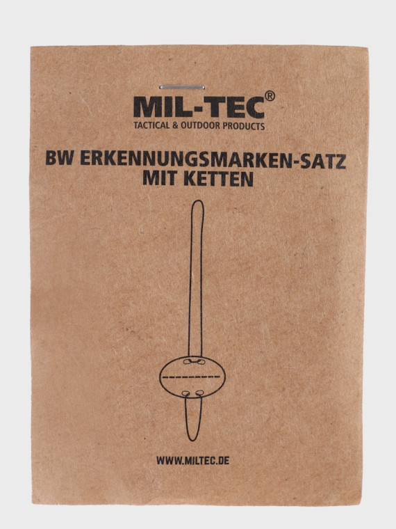 MIL-TEC Nieśmiertelnik German Dog Tag replika niemieckiej armii Bundeswehr stalowy