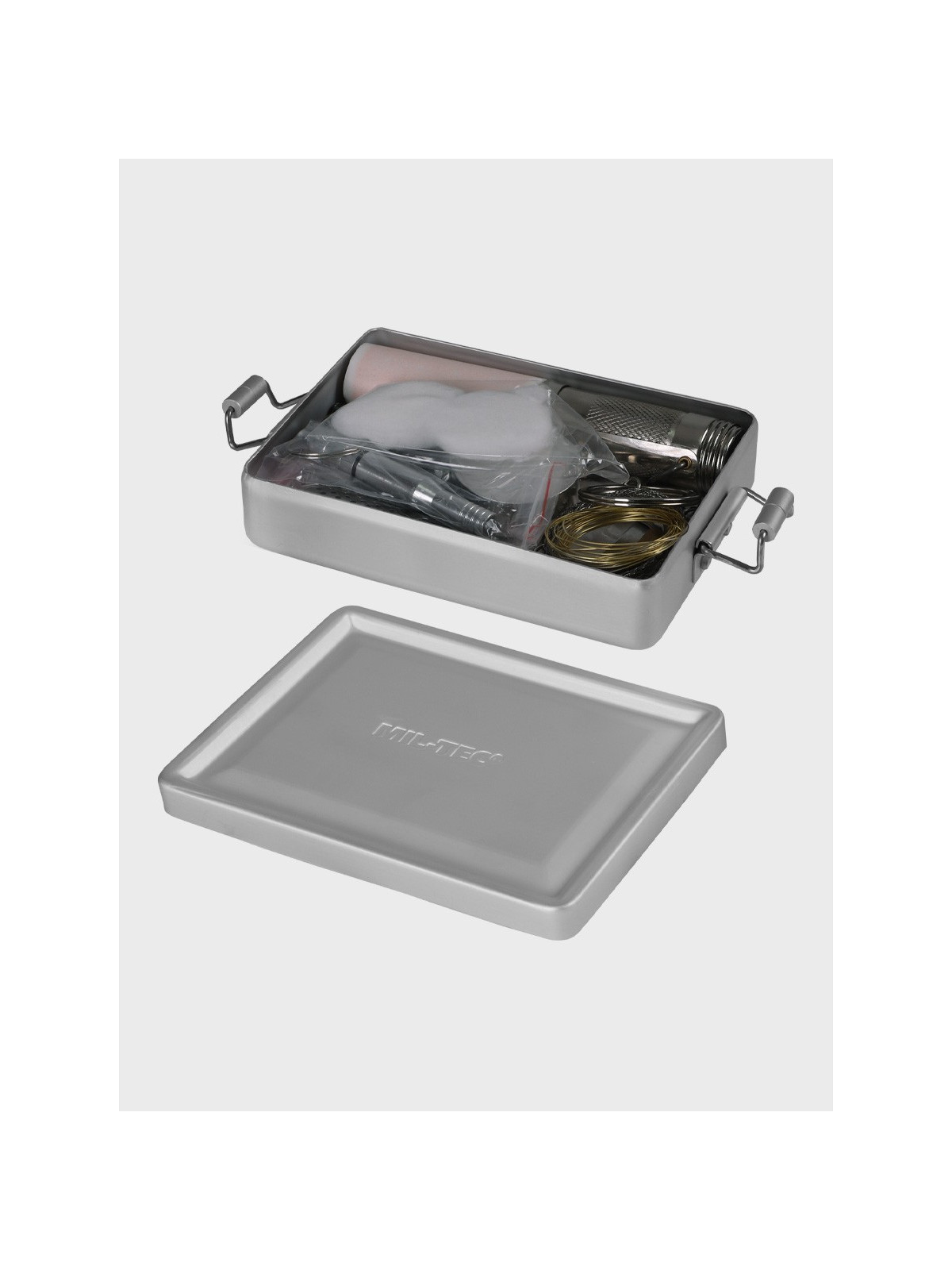 MIL-TEC Zestaw przetrwania ucieczkowy turystyczny survivalowy Alu BOX 19w1