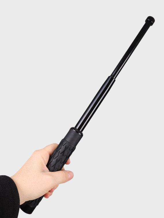 MIL-TEC Pałka Stalowa Teleskopowa 16/41 cm POLICYJNA Z KABURĄ CZARNA