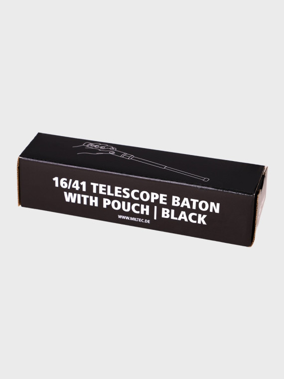 MIL-TEC Pałka Stalowa Teleskopowa 16/41 cm POLICYJNA Z KABURĄ CZARNA