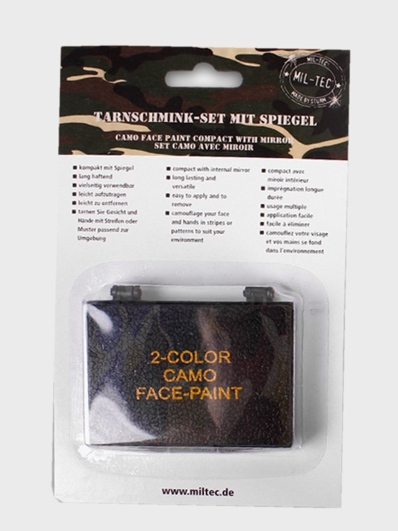 MIL-TEC FARBA MASKUJĄCA Z LUSTREM KAMUFLAŻ 2 KOLORY OLIWKOWY/CZARNY