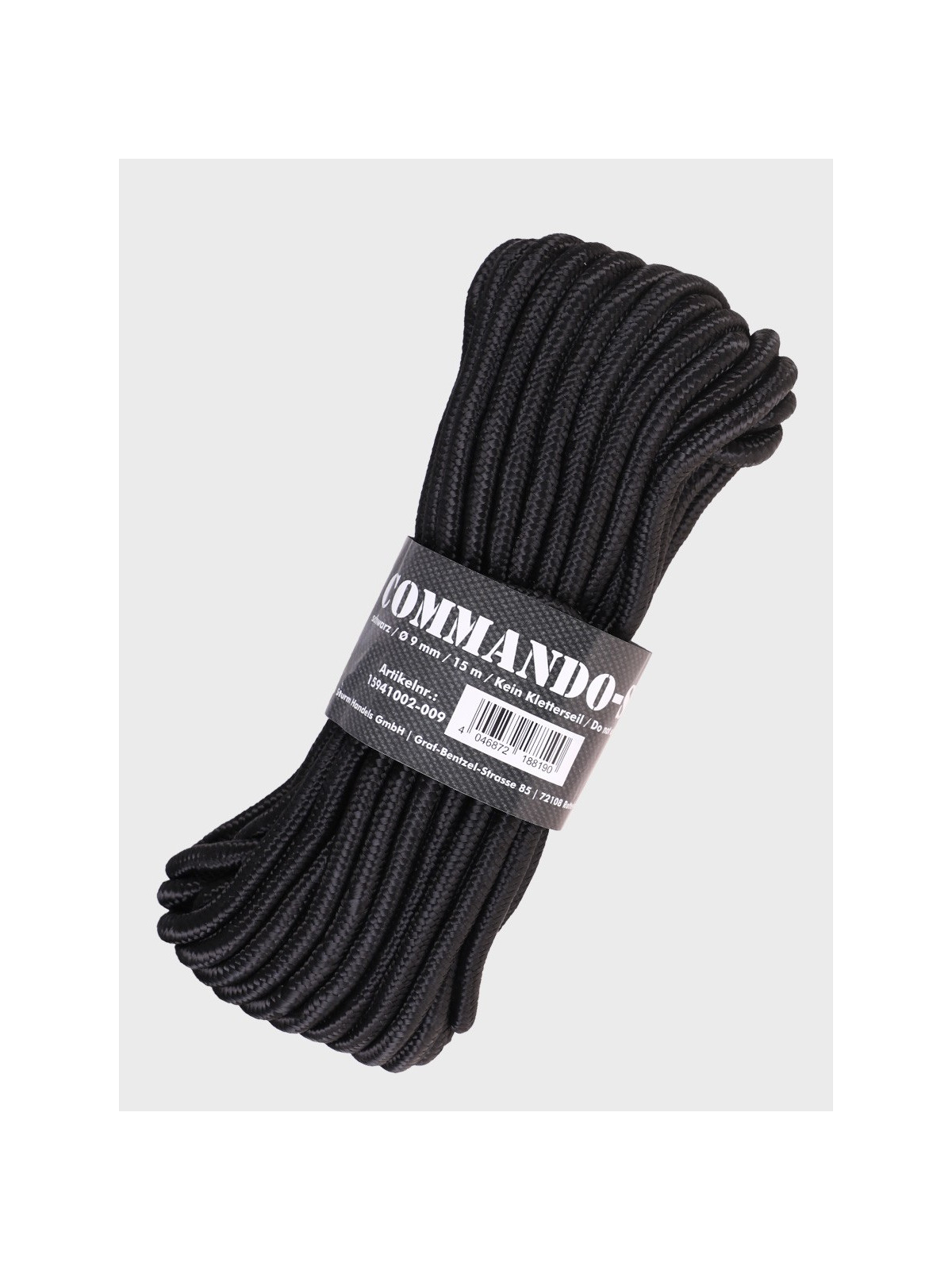 MIL-TEC LINA LINKA REPSZNUR COMMANDO 9mm X 15m 740KG CZARNA