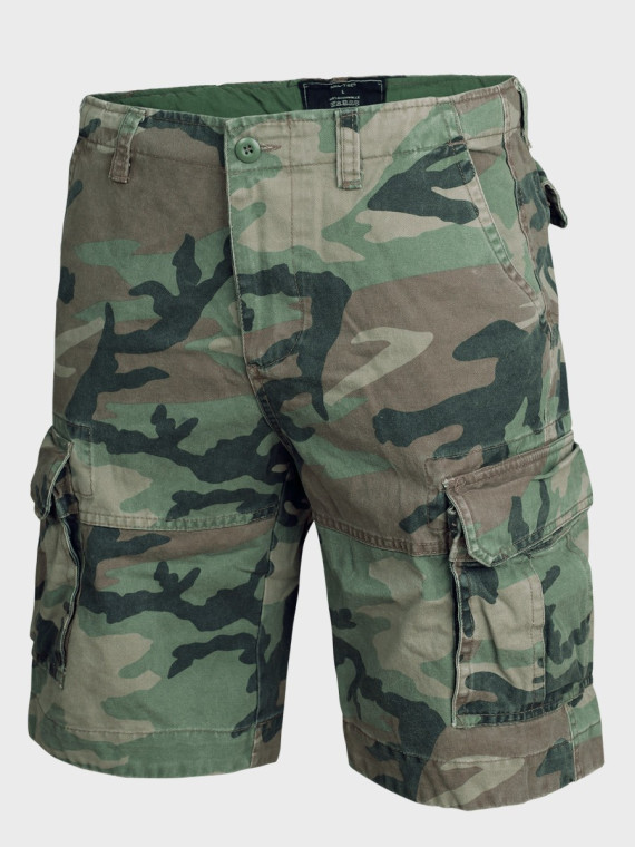 MIL-TEC Spodenki męskie Vintage Prewash woodland XXL