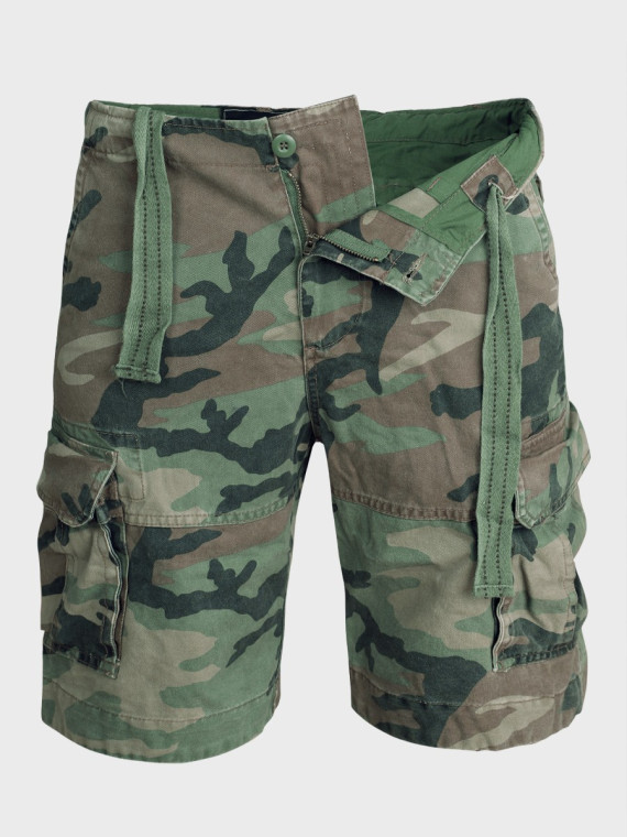 MIL-TEC Spodenki męskie Vintage Prewash woodland XXL