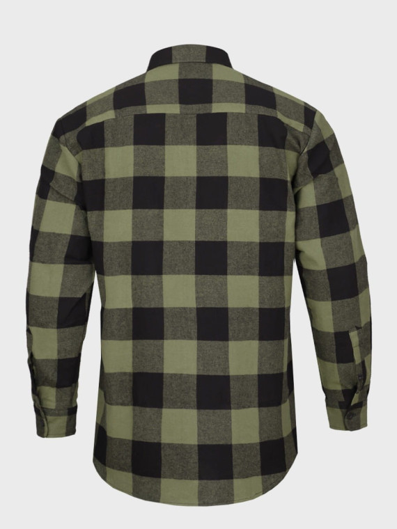 MIL-TEC Koszula męska flanelowa w kratę bawełniana oliwkowo-czarna 3XL