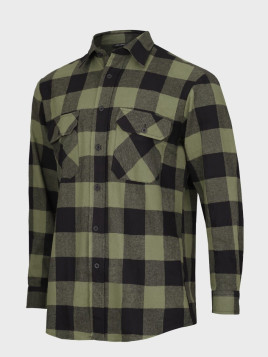 MIL-TEC Koszula męska flanelowa w kratę bawełniana oliwkowo-czarna 3XL