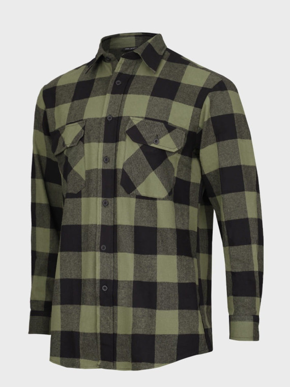 MIL-TEC Koszula męska flanelowa w kratę bawełniana oliwkowo-czarna 3XL