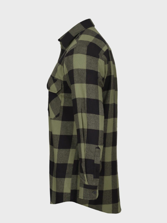 MIL-TEC Koszula męska flanelowa w kratę bawełniana oliwkowo-czarna 3XL