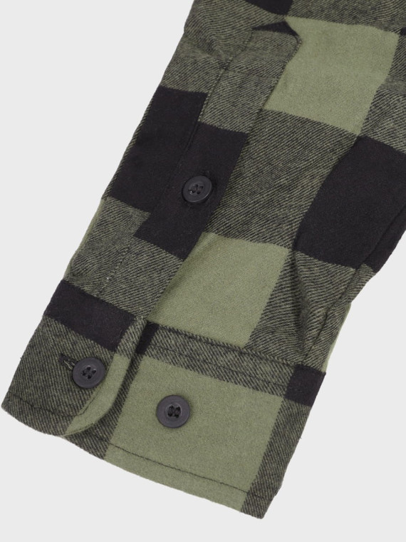 MIL-TEC Koszula męska flanelowa w kratę bawełniana oliwkowo-czarna 3XL
