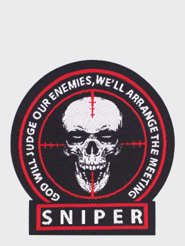 MIL-TEC Naszywka Emblemat na rzep Sniper Skull Czarna