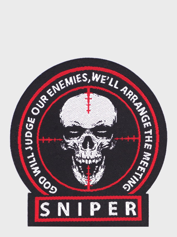 MIL-TEC Naszywka Emblemat na rzep Sniper Skull Czarna