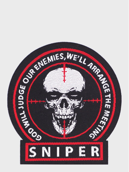 MIL-TEC Naszywka Emblemat na rzep Sniper Skull Czarna
