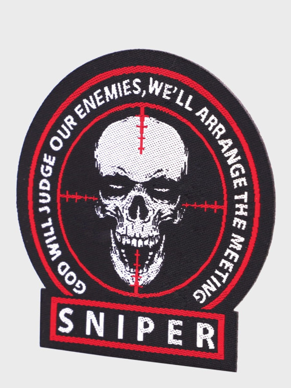 MIL-TEC Naszywka Emblemat na rzep Sniper Skull Czarna