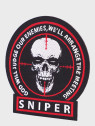 MIL-TEC Naszywka Emblemat na rzep Sniper Skull Czarna