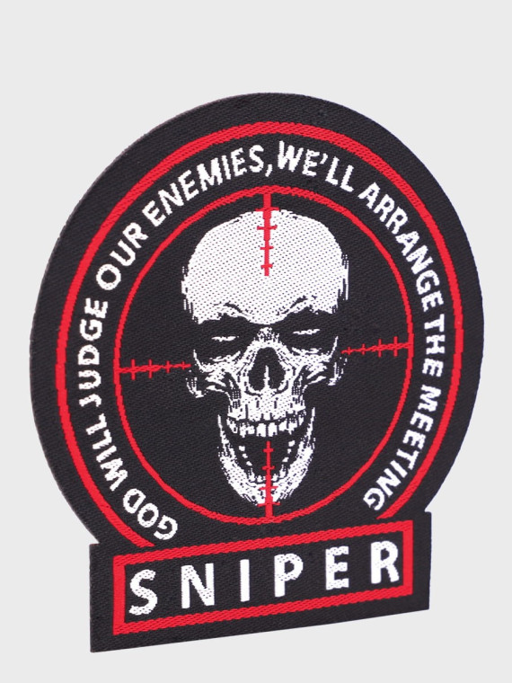 MIL-TEC Naszywka Emblemat na rzep Sniper Skull Czarna